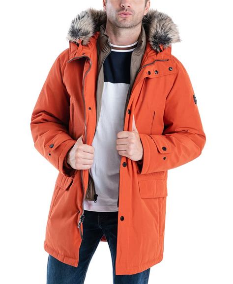 michael kors red parka|Michael Kors parka men.